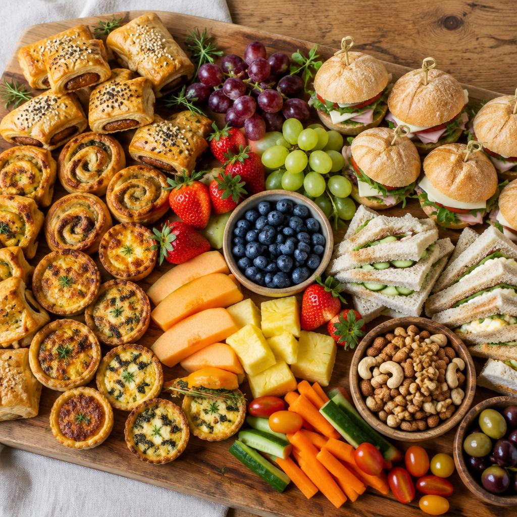 Savoury and fruit catering platter